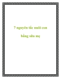 7 nguyên tắc nuôi con bằng sữa mẹ