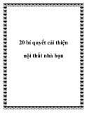 20 bí quyết cải thiện nội thất nhà bạn