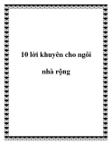 10 lời khuyên cho ngôi nhà rộng