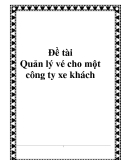 Đề tài Quản lý vé cho một công ty xe khách