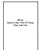 Quản lý Học Viên Ở Trung Tâm Anh Văn