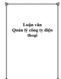 Luận văn Quản lý công ty điện thoại