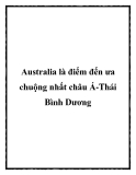 Australia là điểm đến ưa chuộng nhất châu Á-Thái Bình Dương