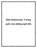 Bali (Indonesia): Vương quốc của những ngôi đền