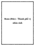 Bonn (Đức) - Thành phố vị nhân sinh