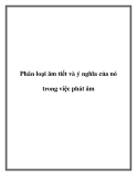 Phân loại âm tiết và ý nghĩa của nó trong việc phát âm.