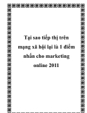 Tại sao tiếp thị trên mạng xã hội lại là 1 điểm nhấn cho marketing online 2011