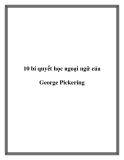 10 bí quyết học ngoại ngữ của George Pickering.