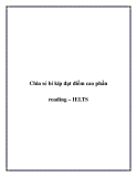 Chia sẻ bí kíp đạt điểm cao phần reading – IELTS.