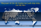 Tổng quan về Cán cân thương mại (xuất nhập khẩu) của Việt Nam