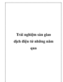 Trải nghiệm sàn giao dịch điện tử những năm qua