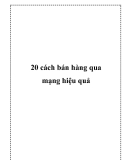 20 cách bán hàng qua mạng hiệu quảỉ 