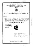 Luận văn: Việc quản lý dự án xây dựng tại công ty TNHH tư vấn quản lý xây dựng Hưng Đức 