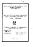 Luận văn tốt nghiệp: Một số giải pháp hoàn  thiện hoạt động Marketing xuất khẩu tại Công ty Kotimex
