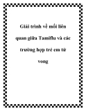 Giải trình về mối liên quan giữa Tamiflu và các trường hợp trẻ em tử vong