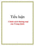 Tiểu luận: Chính sách thương mại của Trung Quốc