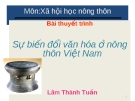 Sự biến đổi văn hóa ở nông thôn Việt Nam