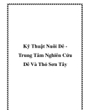 Kỹ Thuật Nuôi Dê Trung Tâm Nghiên Cứu Dê Và Thỏ Sơn Tây