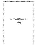 Kỹ Thuật Chọn Dê Giống