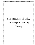 Giới Thiệu Một Số Giống Dê Đang Có Trên Thị Trường