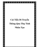 Cải Tiến Di Truyền Thông Qua Thụ Tinh Nhân Tạo