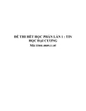 ĐỀ THI HẾT HỌC PHẦN LẦN 1 : TIN HỌC ĐẠI CƯƠNG Mã IT001.0809.11.05.TRƯỜNG ĐẠI HỌC NGÂN HÀNG TPHCM 