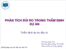 bai giang phan tich rui ro trong tham dinh du an