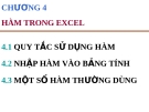 Bài giảng Excel căn bản - Chương 4 Hàm trong excel