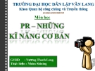 Thuyết trình: PR - Những kỹ năng cơ bản