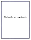 Mẹo học tiếng Anh bằng tiếng Việt