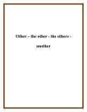 Other – the other - the others another