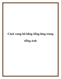 Cách xưng hô bằng tiếng lóng trong tiếng Anh