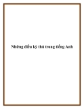 Những điều kỳ thú trong tiếng Anh