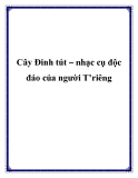 Cây Đinh tút – nhạc cụ độc đáo của người T’riêng