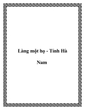 Làng một họ - Tỉnh Hà Nam