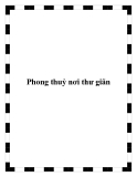 Phong thuỷ nơi thư giãn