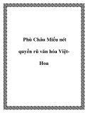 Phù Châu Miếu nét quyến rũ văn hóa Việt Hoa