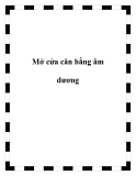 Mở cửa cân bằng âm dương