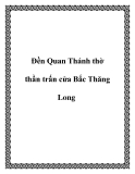 Đền Quan Thánh thờ thần trấn cửa Bắc Thăng Long