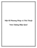 Một Số Phương Pháp và Thủ Thuật Note-Taking Hiệu Quả!