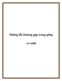 Những lỗi thường gặp trong phép so sánh