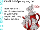 Đề tài; hô hấp và quang hợp