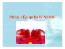 PHÂN CẤP QUẢN LÝ NSNN