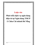 Phát triển dịch vụ ngân hàng điện tử tại Ngân hàng TMCP Á Châu Chi nhánh Đà Nẵng