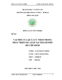 luận văn: VAI TRÒ CỦA QUÀ LƯU NIỆM TRONG PHÁT TRIỂN DU LỊCH TẠI THÀNH PHỐ HỒ CHÍ MINH