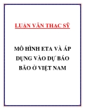 Luận văn thạc sĩ "MÔ HÌNH ETA VÀ ÁP DỤNG VÀO DỰ BÁO BÃO Ở VIỆT NAM "