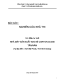 TỔNG CÔNG TY CÔNG NGHIỆP THỰC PHẨM ĐỒNG NAI CÔNG TY CỔ PHẦN BAO BÌ BIÊN HÒA .BÁO CÁO :NGHIÊN CỨU KHẢ THIV/v Đầu tư mới NHÀ MÁY SẢN XUẤT BAO BÌ CARTON 30.000 TẤN/NĂM