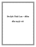 Du lịch Thái Lan – điểm đến tuyệt vời