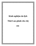 Kinh nghiệm du lịch Thái Lan giành cho chị em