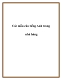 Các mẫu câu tiếng Anh trong nhà hàng